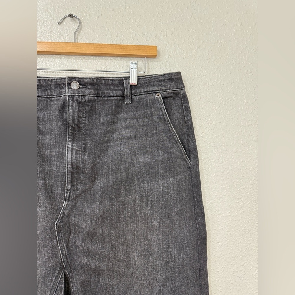 Banana Republic Center Split Classic Denim Midi Skirt Gray Black Size 18 NWT - Picture 5 of 11